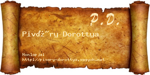 Piváry Dorottya névjegykártya